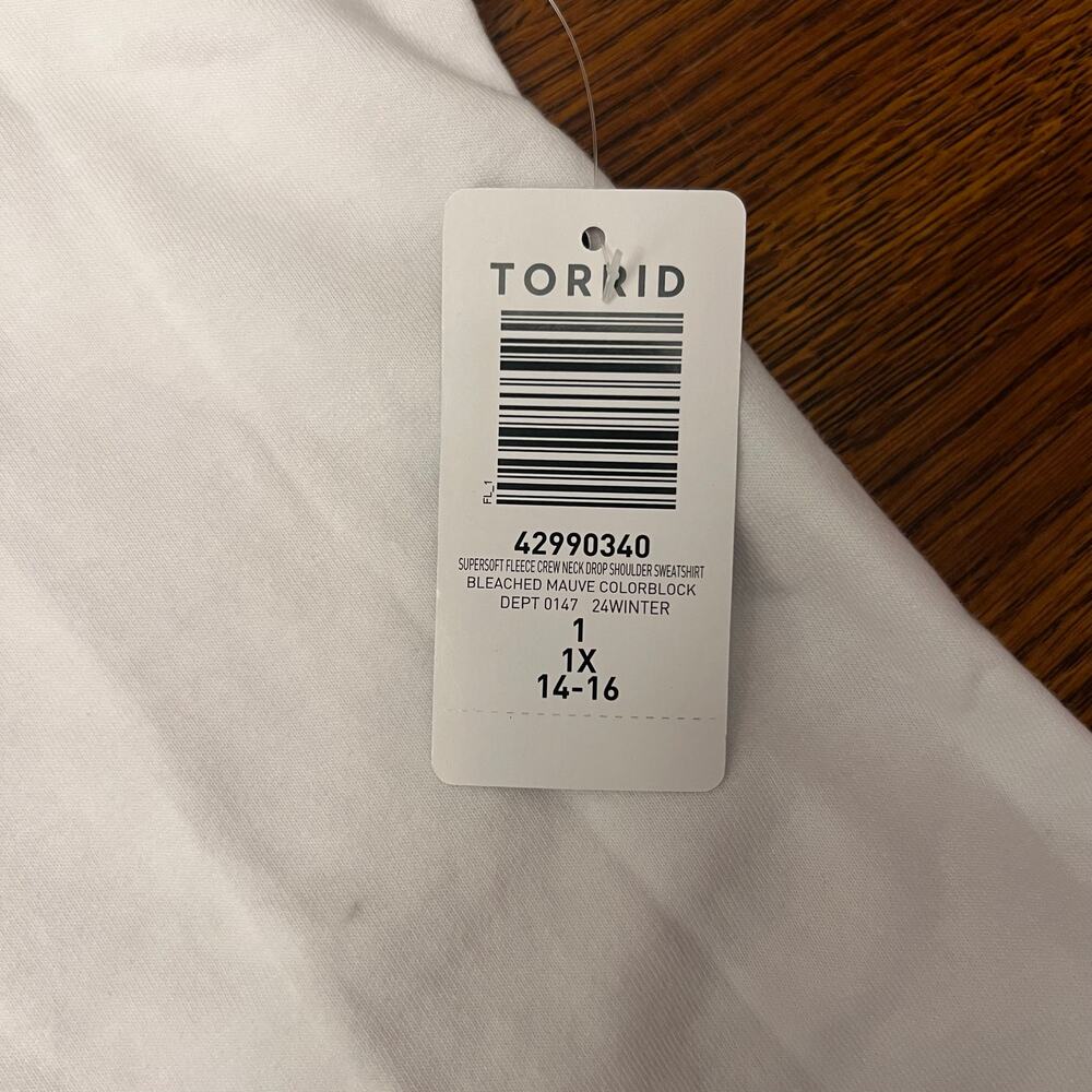 NWT TORRID Super Soft Fleece Crew Neck Drop Shoulder  Sweatshirt Plus Size 1 - Picture 7 of 12